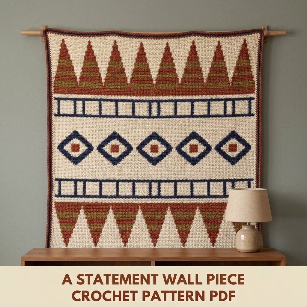 Triangle Tapestry Crochet Pattern PDF – Geometric Crochet Wall Decor