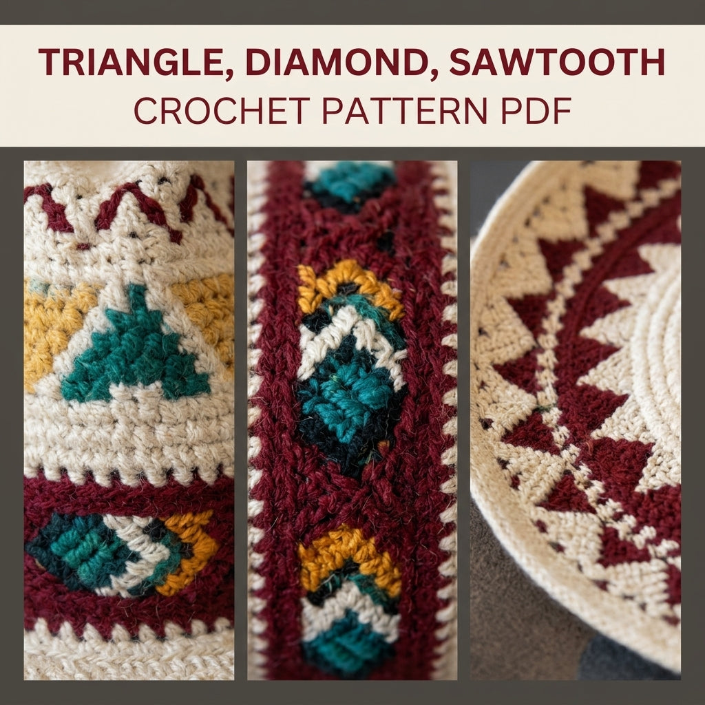 Tapestry Crochet Western Hat Pattern PDF – Colourwork Cowboy Hat