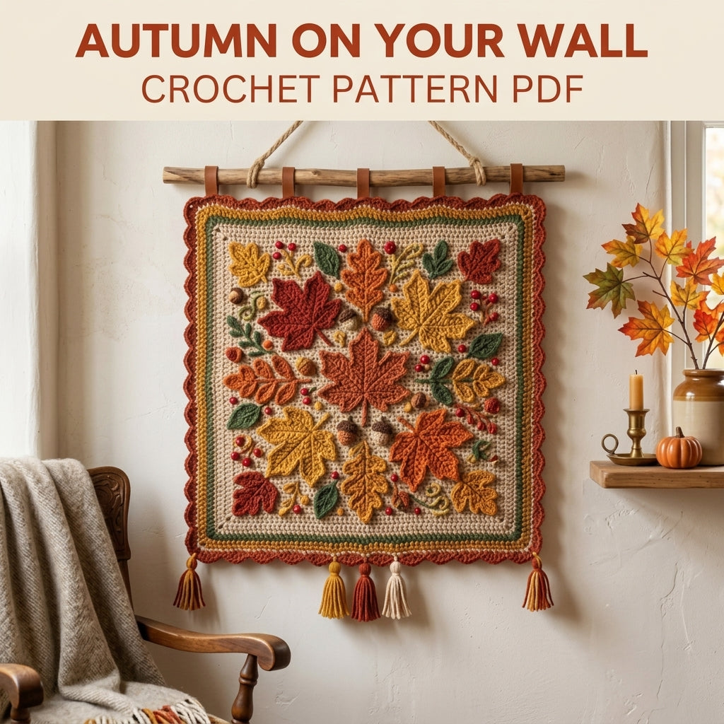 Autumn Leaves Wall Hanging Crochet Pattern PDF – Fall Wall Decor