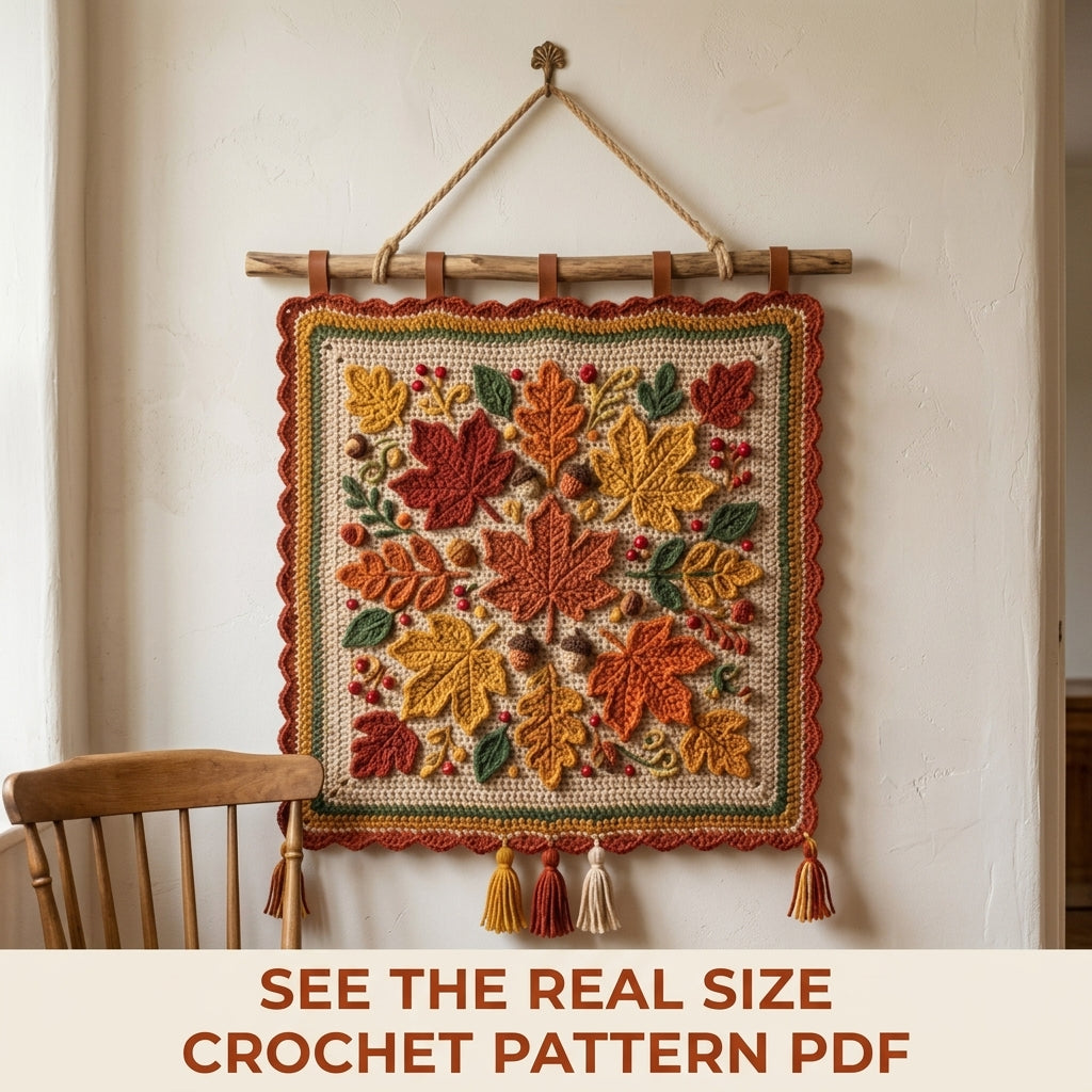Autumn Leaves Wall Hanging Crochet Pattern PDF – Fall Wall Decor