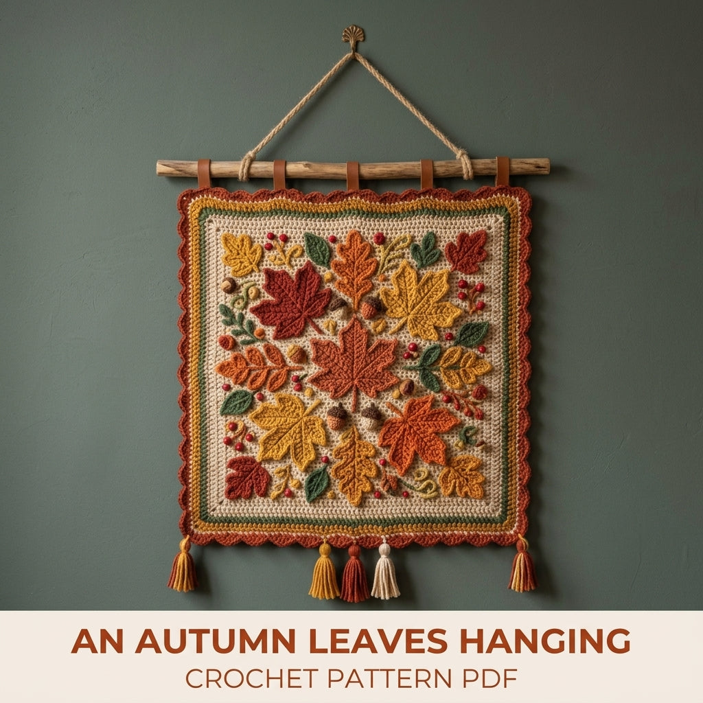 Autumn Leaves Wall Hanging Crochet Pattern PDF – Fall Wall Decor