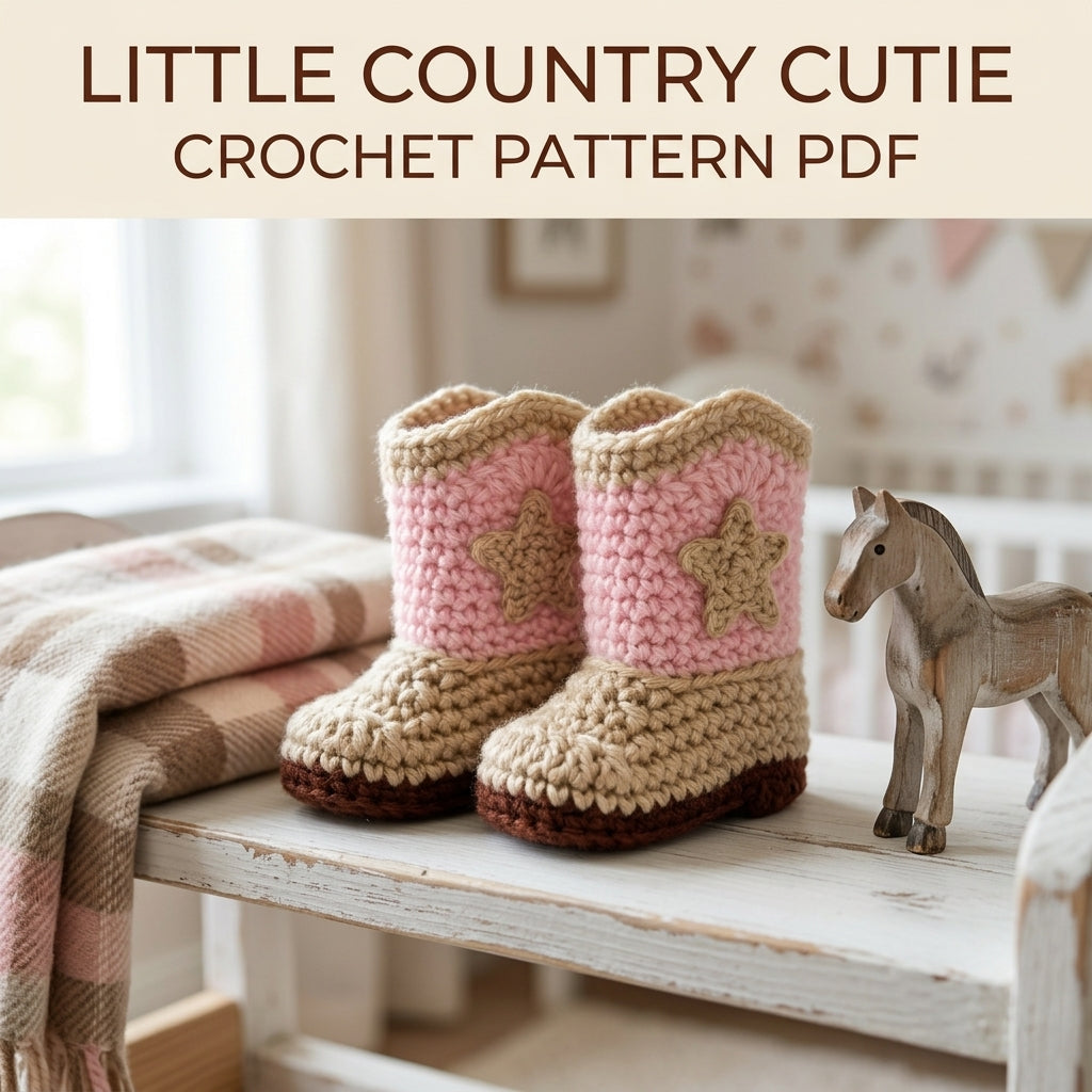 Cowgirl Baby Boots Crochet Pattern PDF – Baby Cowboy Booties