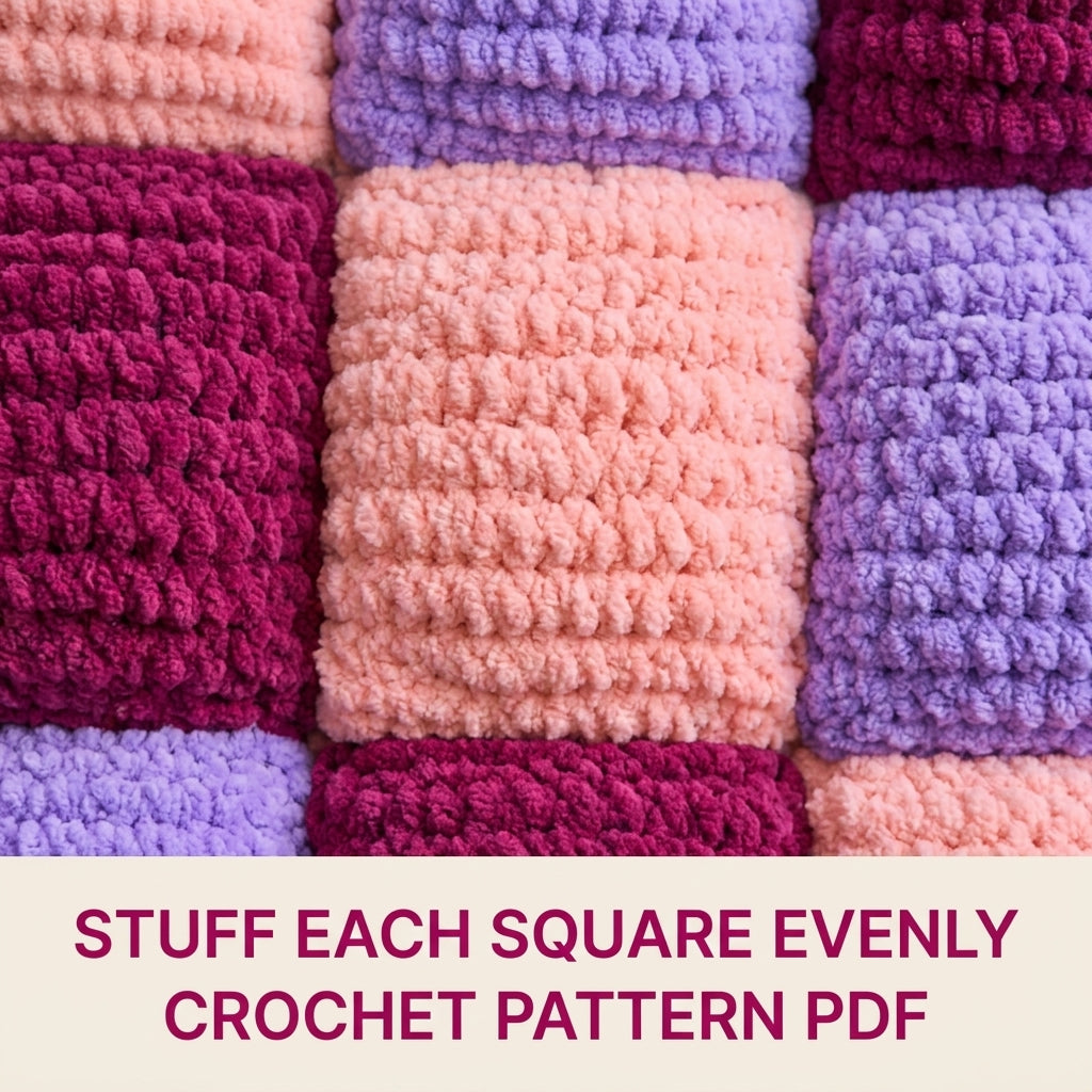 Puff Checker Blanket Crochet Pattern PDF – Pillow Square Checker Throw