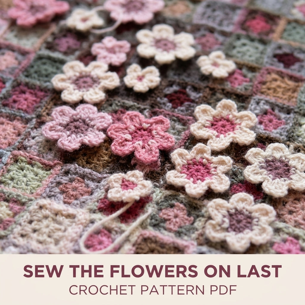 Granny Frame Flower Blanket Crochet Pattern PDF – Vintage Granny Afghan