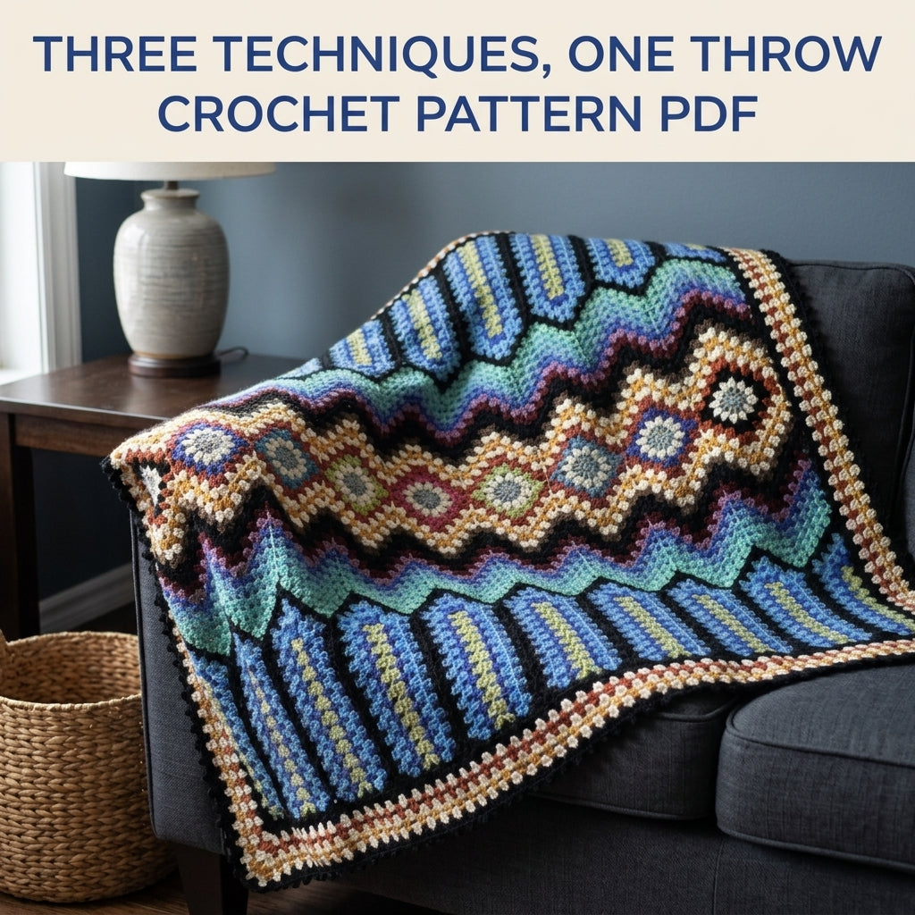 Granny Ripple Sampler Blanket Crochet Pattern PDF – Granny Stitch Afghan