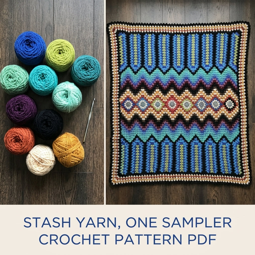Granny Ripple Sampler Blanket Crochet Pattern PDF – Granny Stitch Afghan