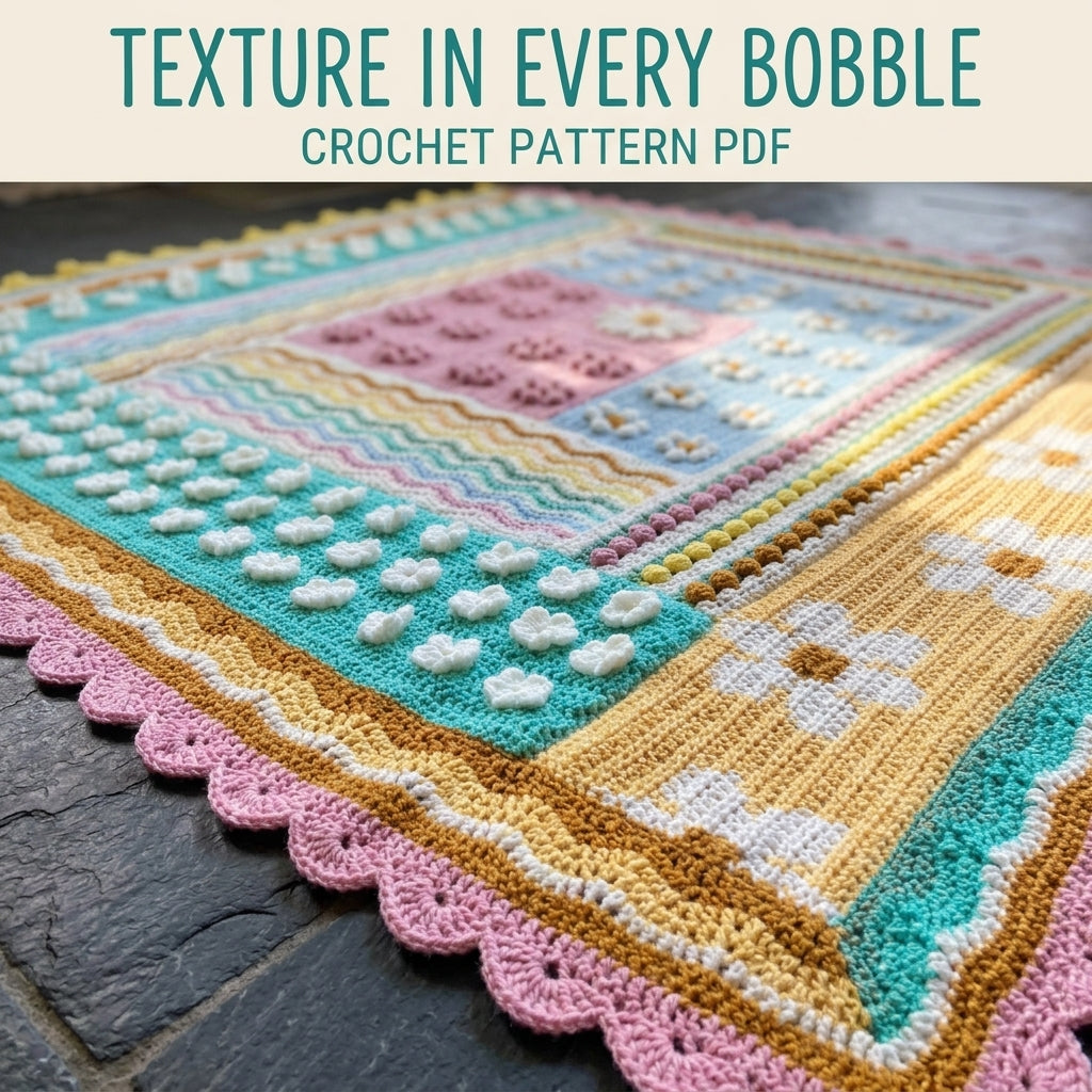 Daisy Sampler Blanket Crochet Pattern PDF – Learn Many Stitches