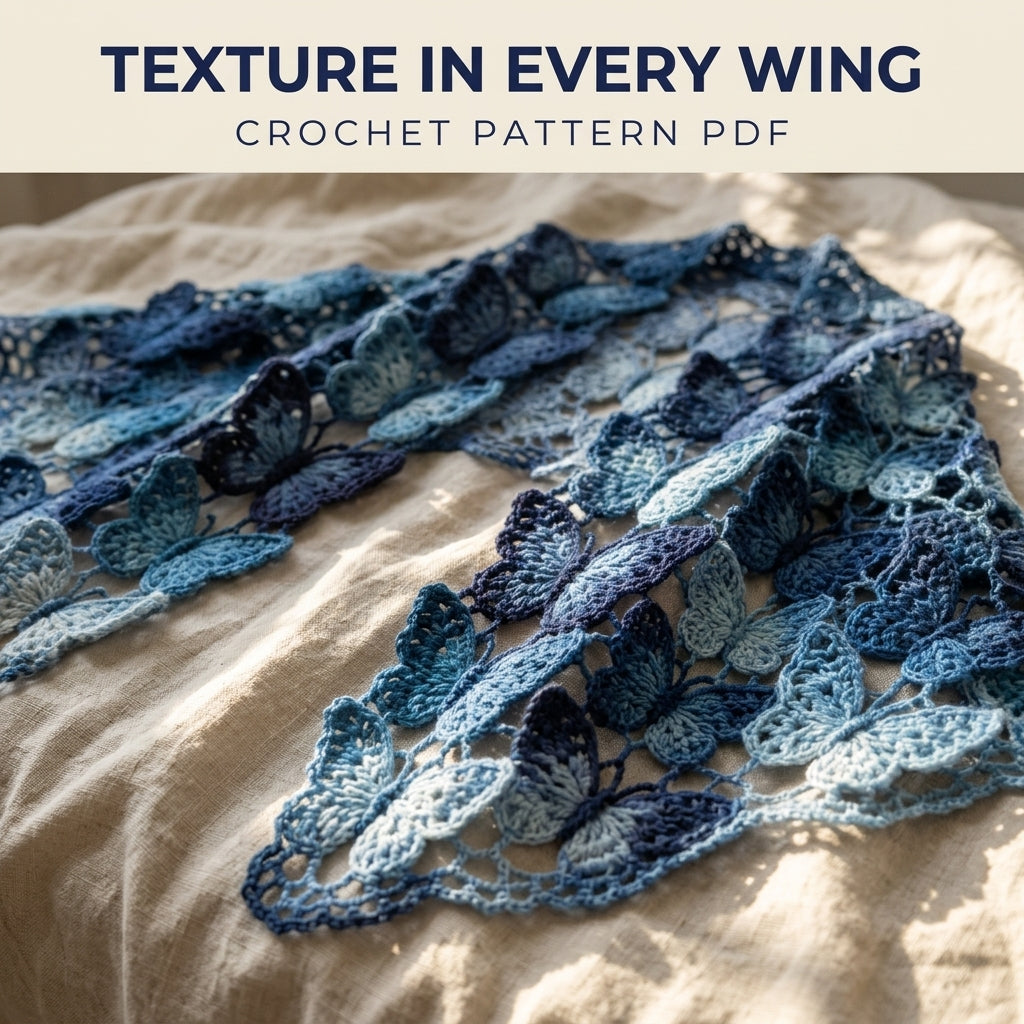 Butterfly Wrap Crochet Pattern PDF – Joined Lace Butterfly Shawl