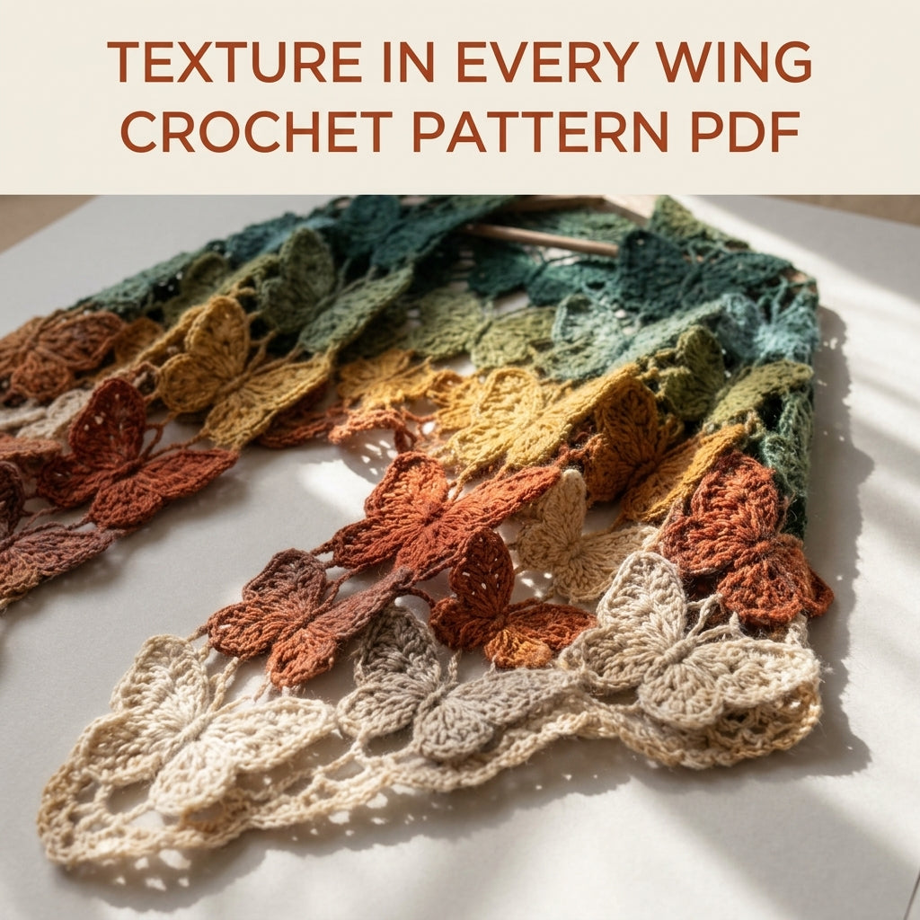 Autumn Butterfly Wrap Crochet Pattern PDF – Ombré Joined Butterfly Shawl