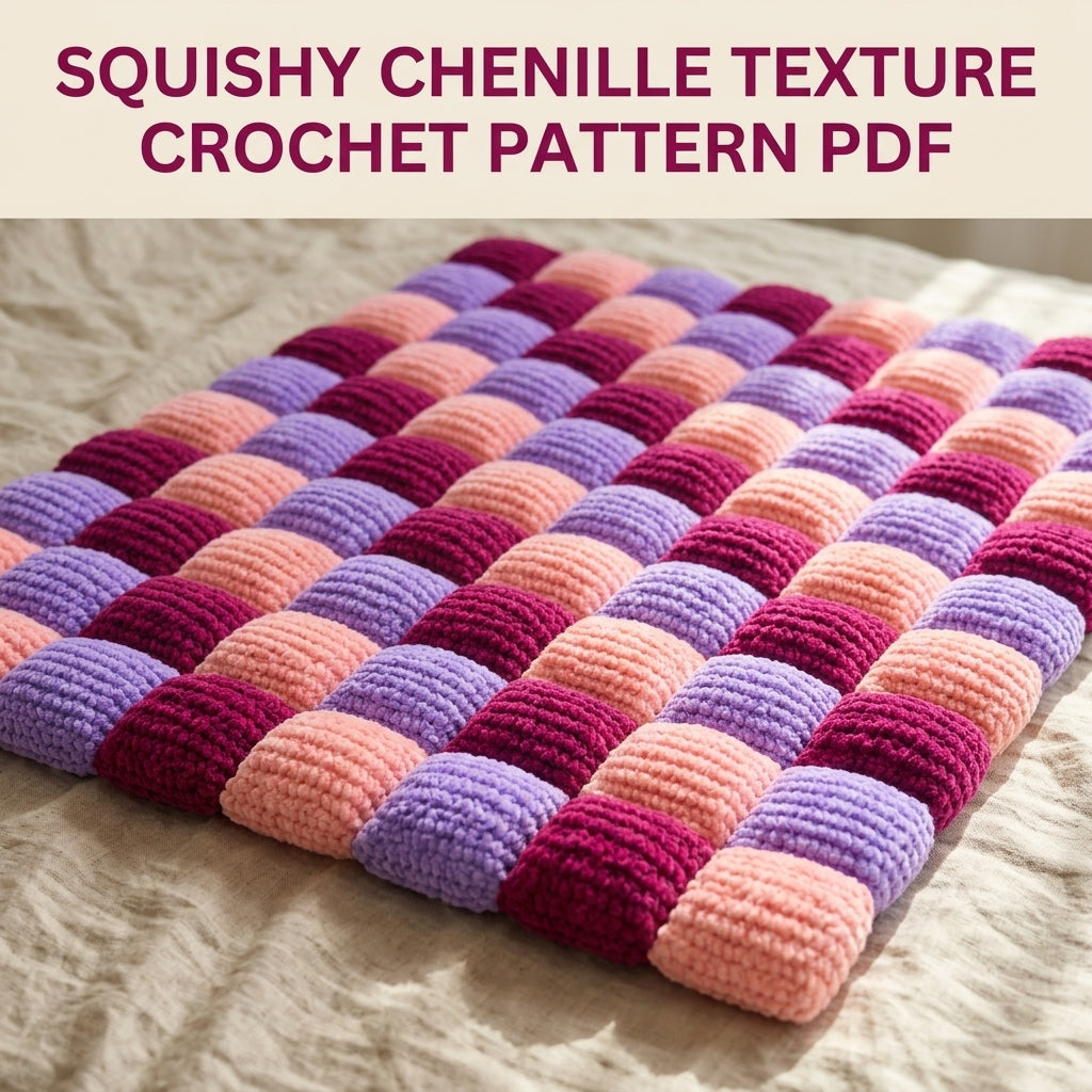 Puff Checker Blanket Crochet Pattern PDF – Pillow Square Checker Throw