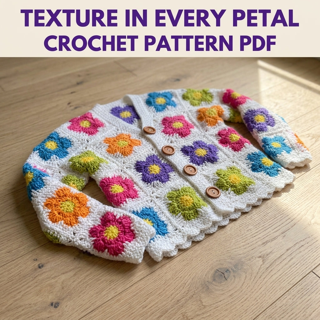 Flower Granny Square Cardigan Crochet Pattern PDF – Women's Granny Square Sweater
