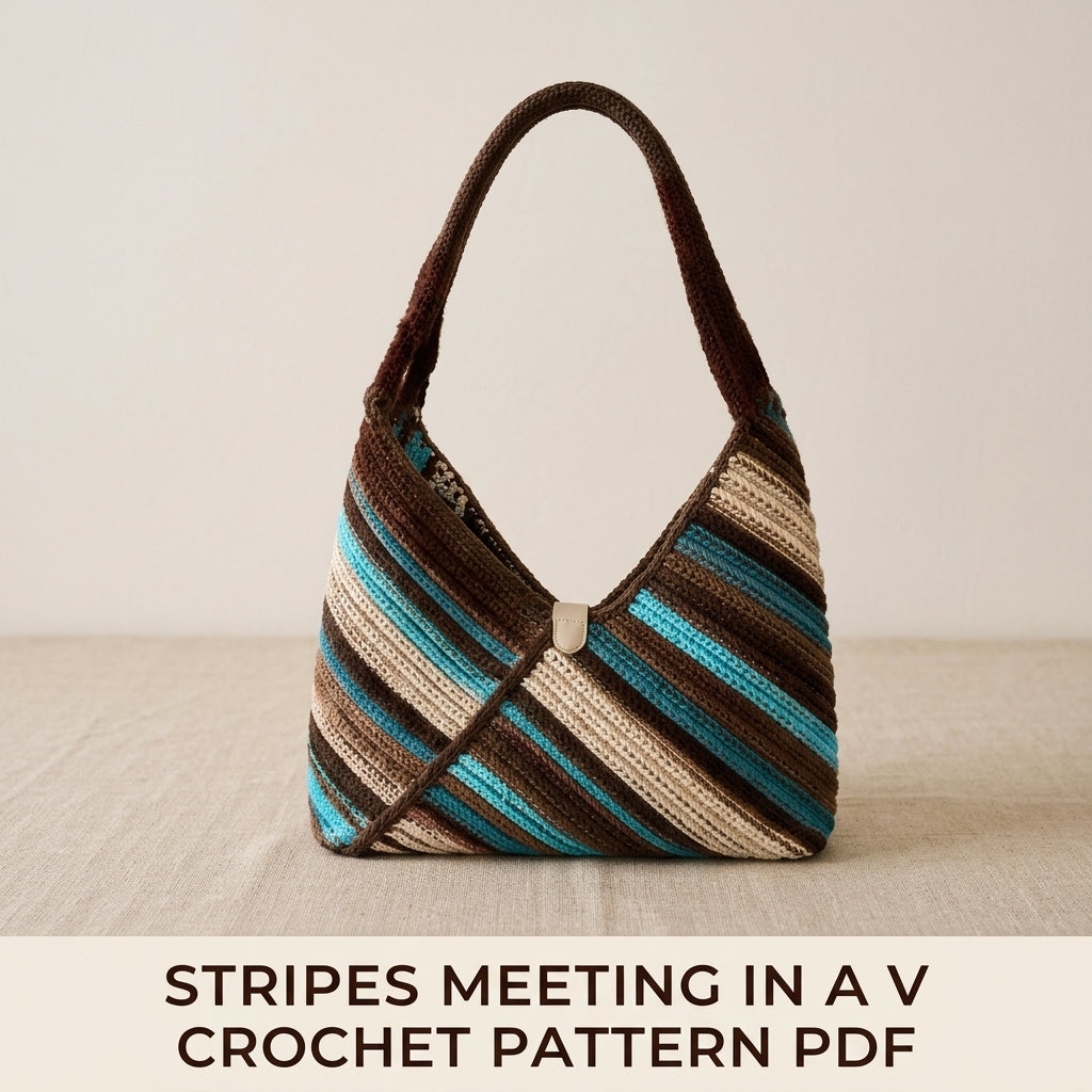 Diagonal Stripe Hobo Bag Crochet Pattern PDF – Diagonal Stripe Shoulder Bag