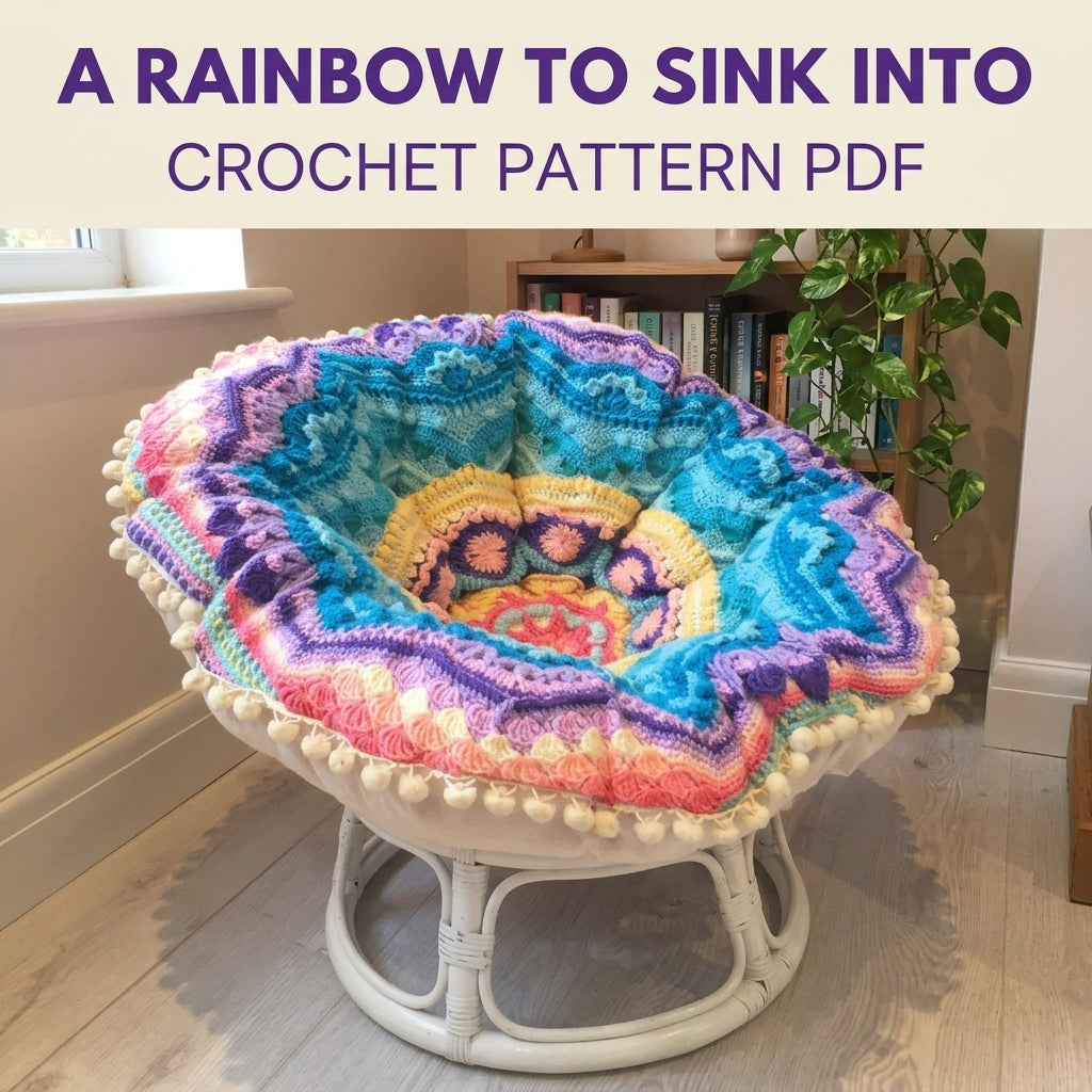 Mandala Papasan Cushion Crochet Pattern PDF – Round Chair Cover