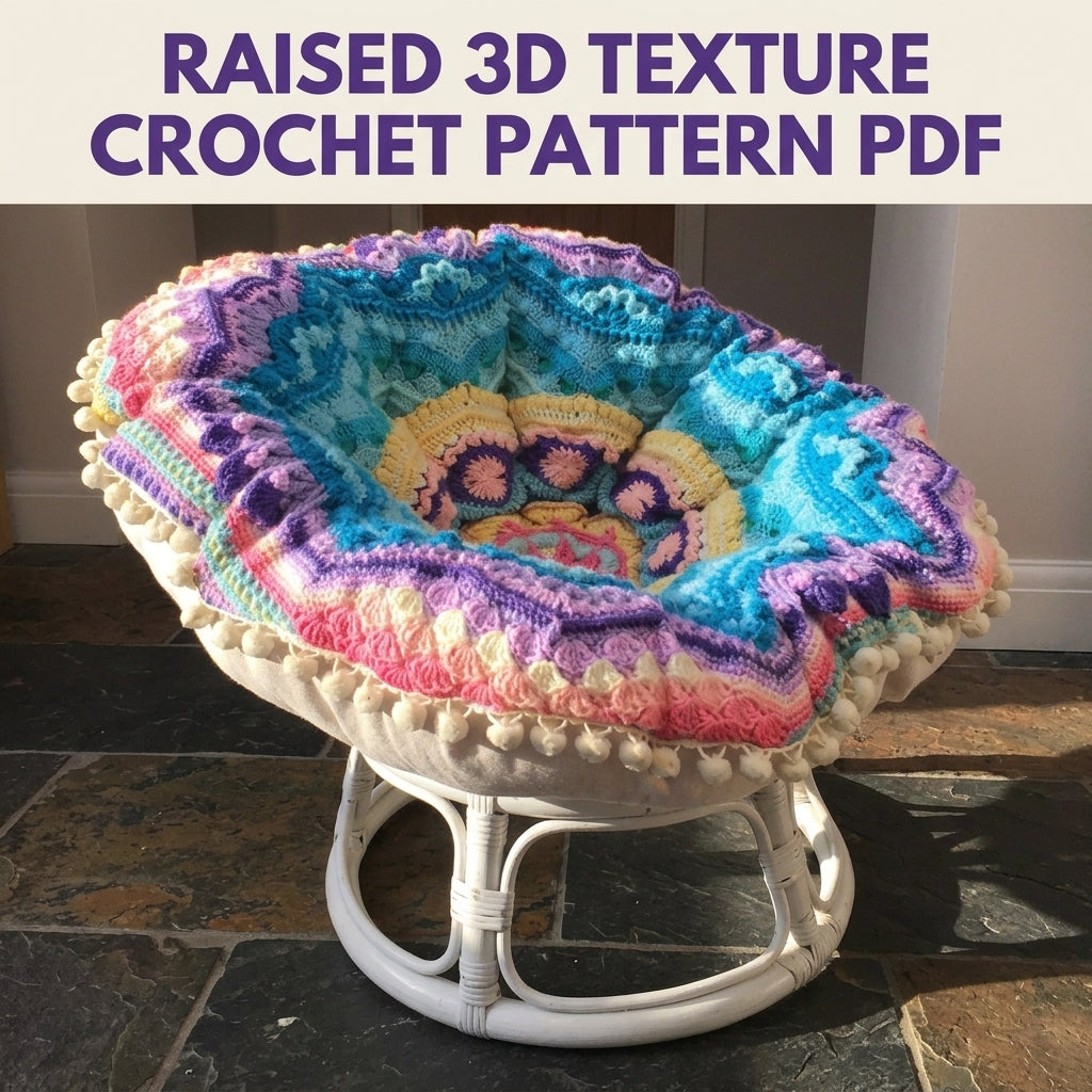 Mandala Papasan Cushion Crochet Pattern PDF – Round Chair Cover