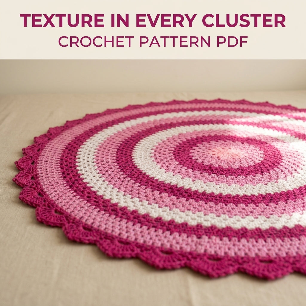 Pink Granny Round Rug Crochet Pattern PDF – Easy Round Granny Rug