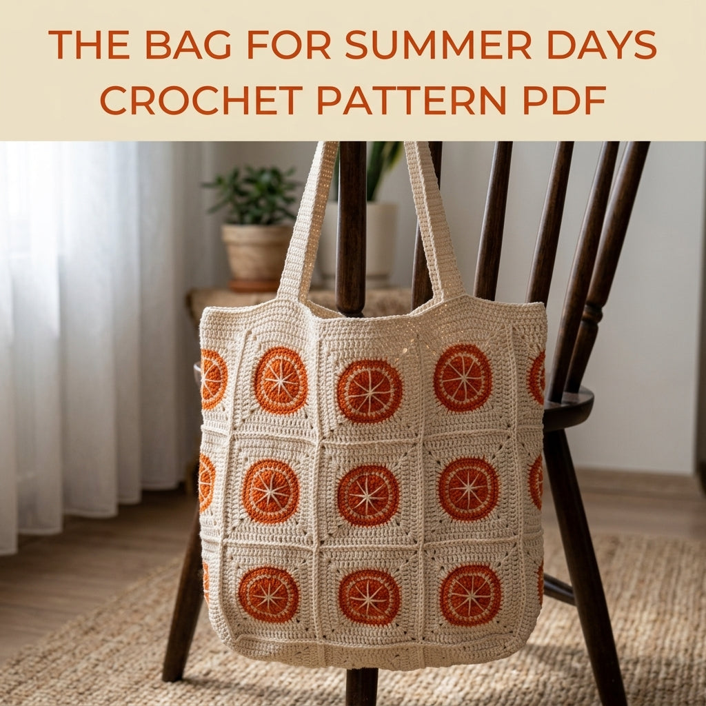 Orange Slice Granny Tote Bag Crochet Pattern PDF – Summer Fruit Market Bag