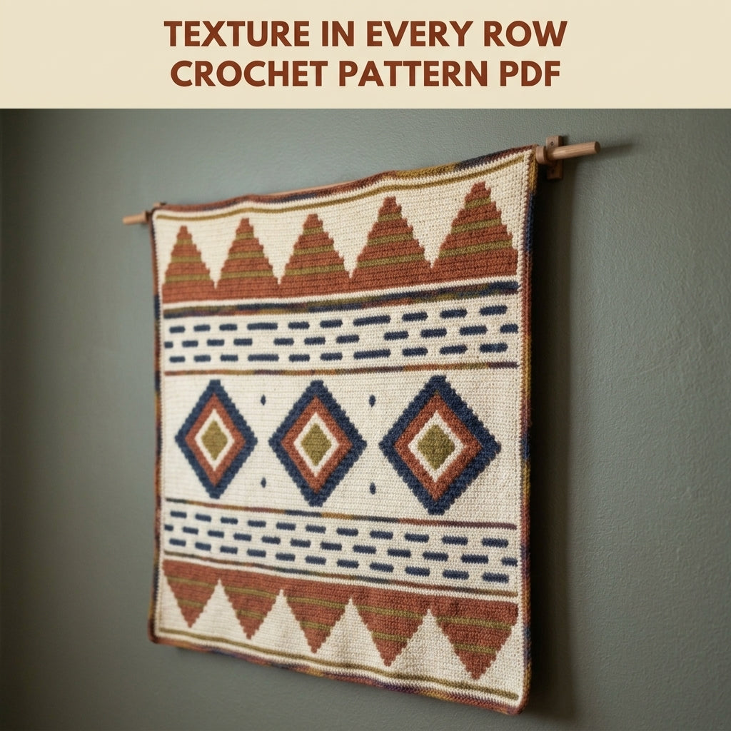 Pyramid Tapestry Crochet Pattern PDF – Geometric Crochet Wall Decor