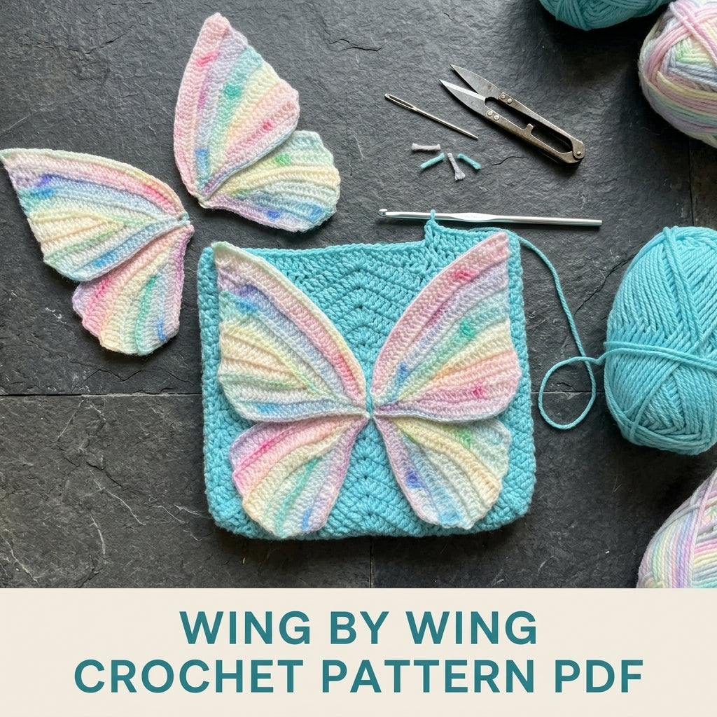 Pastel Butterfly Bag Crochet Pattern PDF – Butterfly Flap Bag with Pearl Handle
