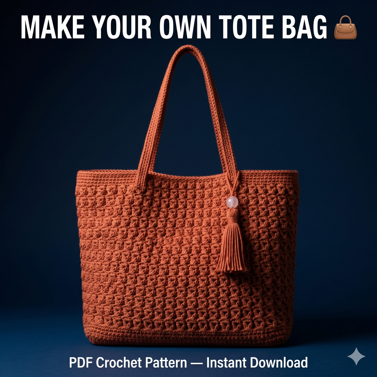 Crochet Tote Bag Pattern | Crochet Shoulder Bag | Textured Handmade Tote Bag | DIY Cotton Handbag (PDF Download)