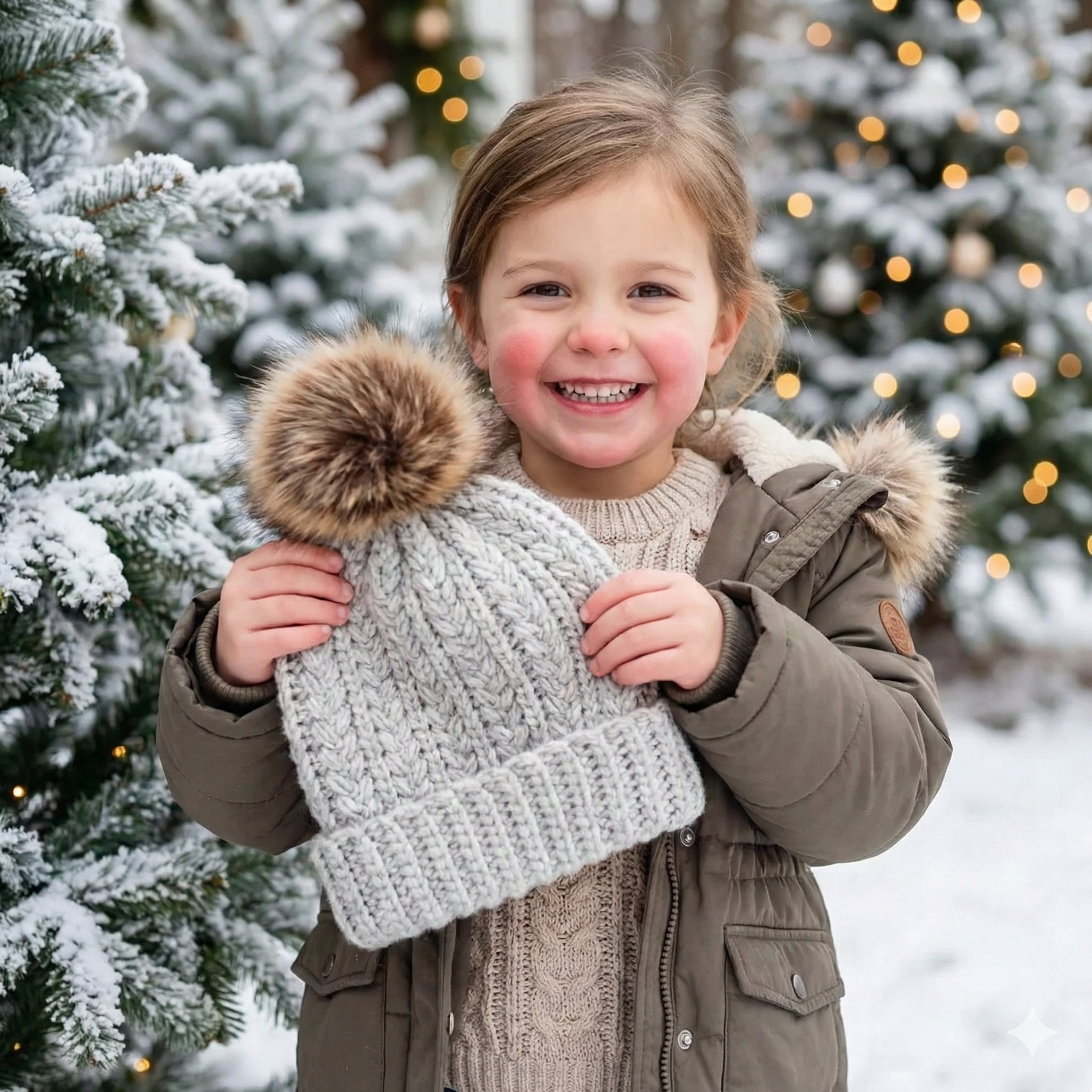 Crochet Hat Pattern, Instant Download. Winter Beanie in 8 Size Newborn to Adult Crochet Flat