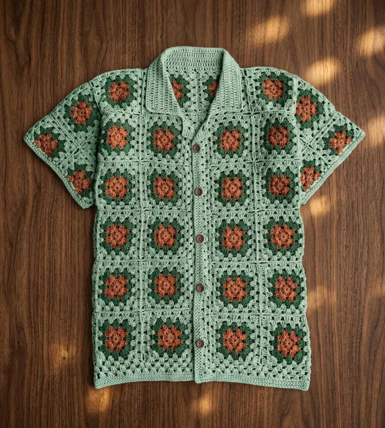 Granny Square Shirt Pattern PDF | Boho Summer Top, Easy DIY for Beginners, Handmade Clothing