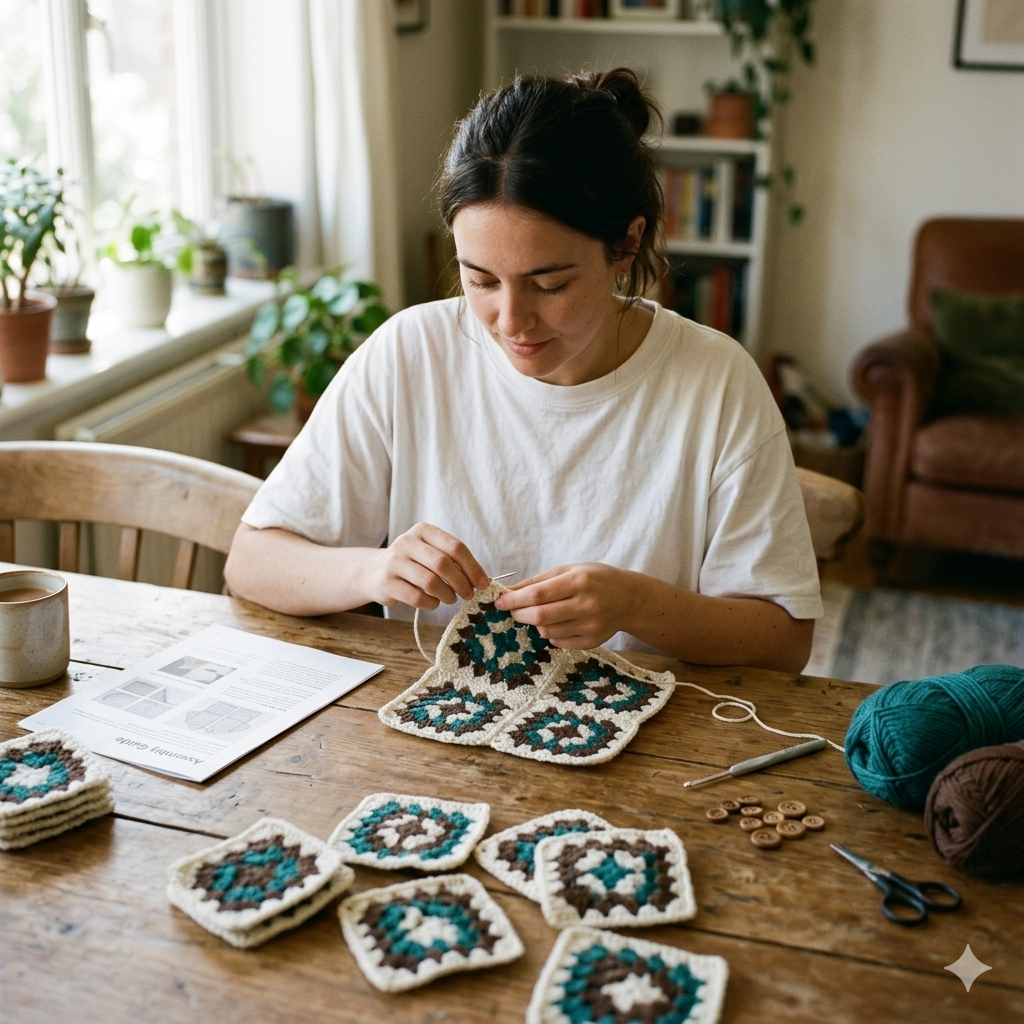 Granny Square Shirt Pattern PDF | Boho Summer Top, Easy DIY for Beginners, Handmade Clothing