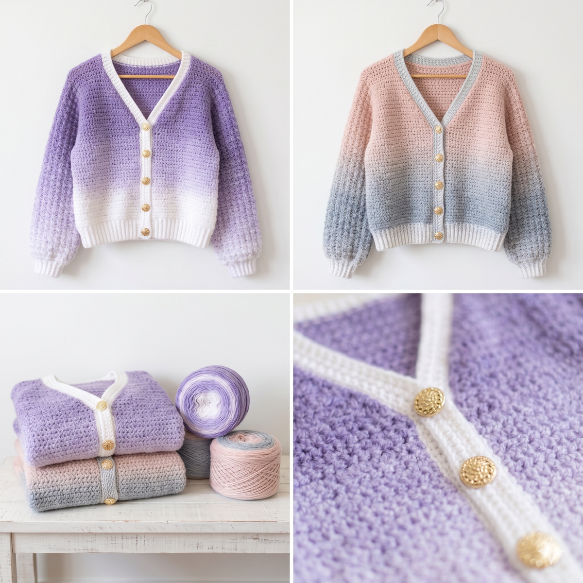 CROCHET PATTERN & VIDEO/ Halo Hugs Cardigan, Crochet Cardigan Pattern, Top-Down Cardigan, Seamless Cardigan, Xs-5X, Easy Cardigan, Pdf