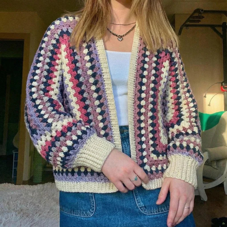 Hexagon Granny Square Cardigan Crochet Pattern PDF, Boho Oversized Cardigan Pattern, Beginner Friendly, US Terms, Instant Download