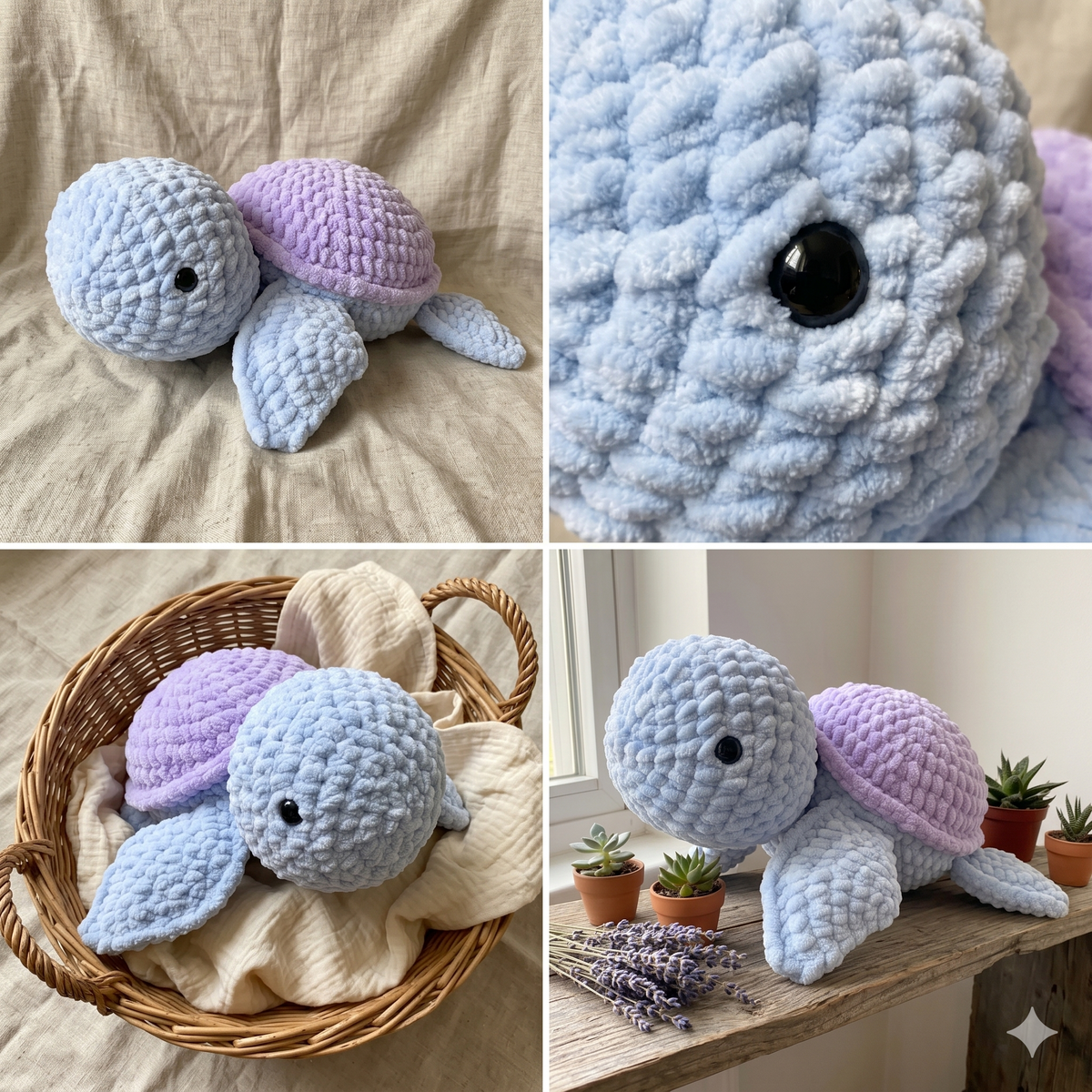 Jumbo Crochet Turtle Pattern: Easy Amigurumi Plushie (PDF Download, Multilingual)