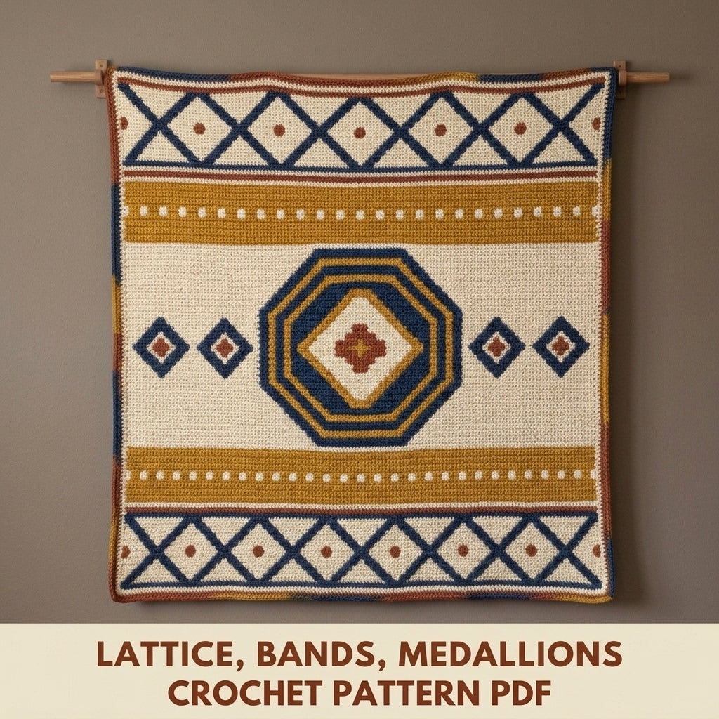 Medallion Tapestry Crochet Pattern PDF – Geometric Crochet Wall Decor