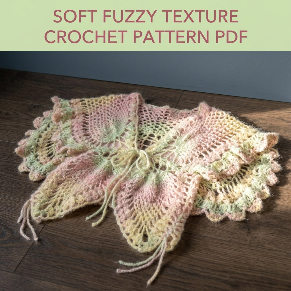 Butterfly Wing Shrug Crochet Pattern PDF – Pineapple Lace Shrug