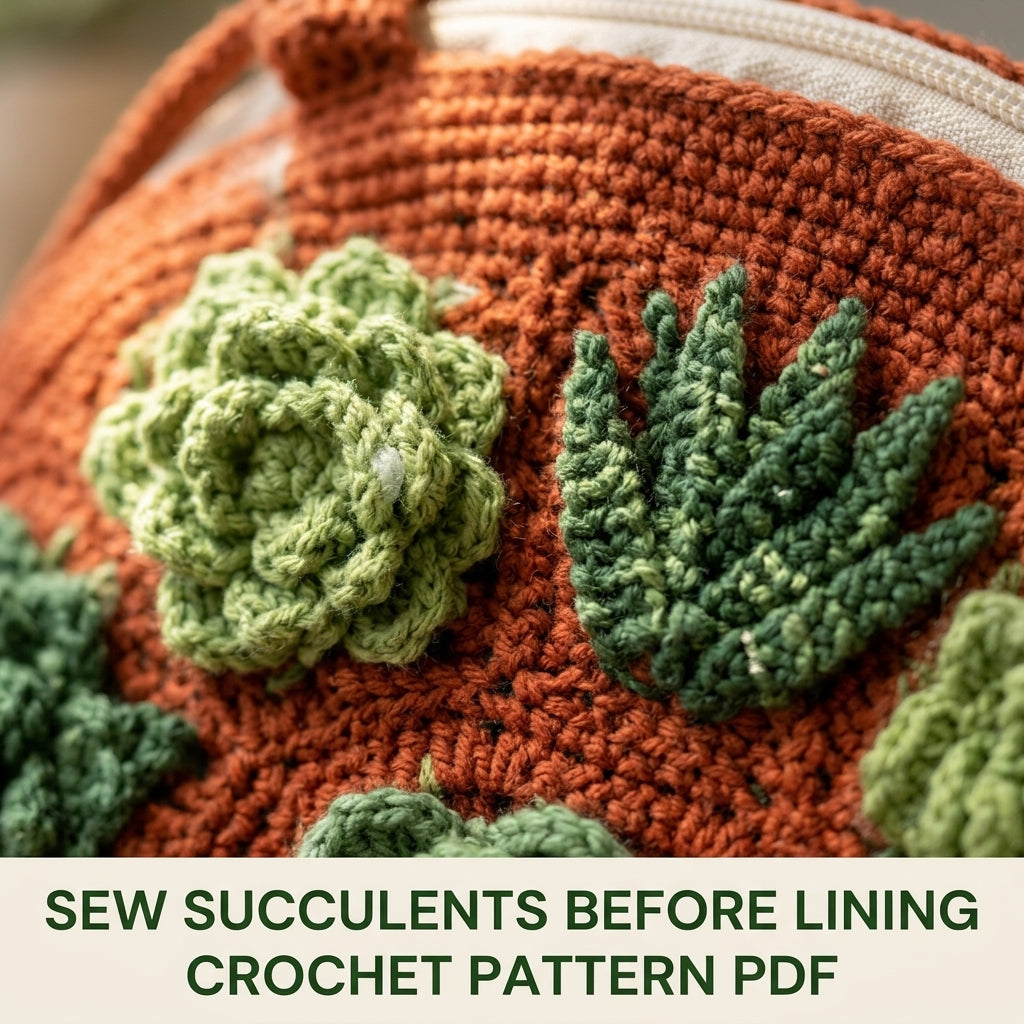 Succulent Bag Crochet Pattern PDF – Crossbody Bag with 3D Succulents