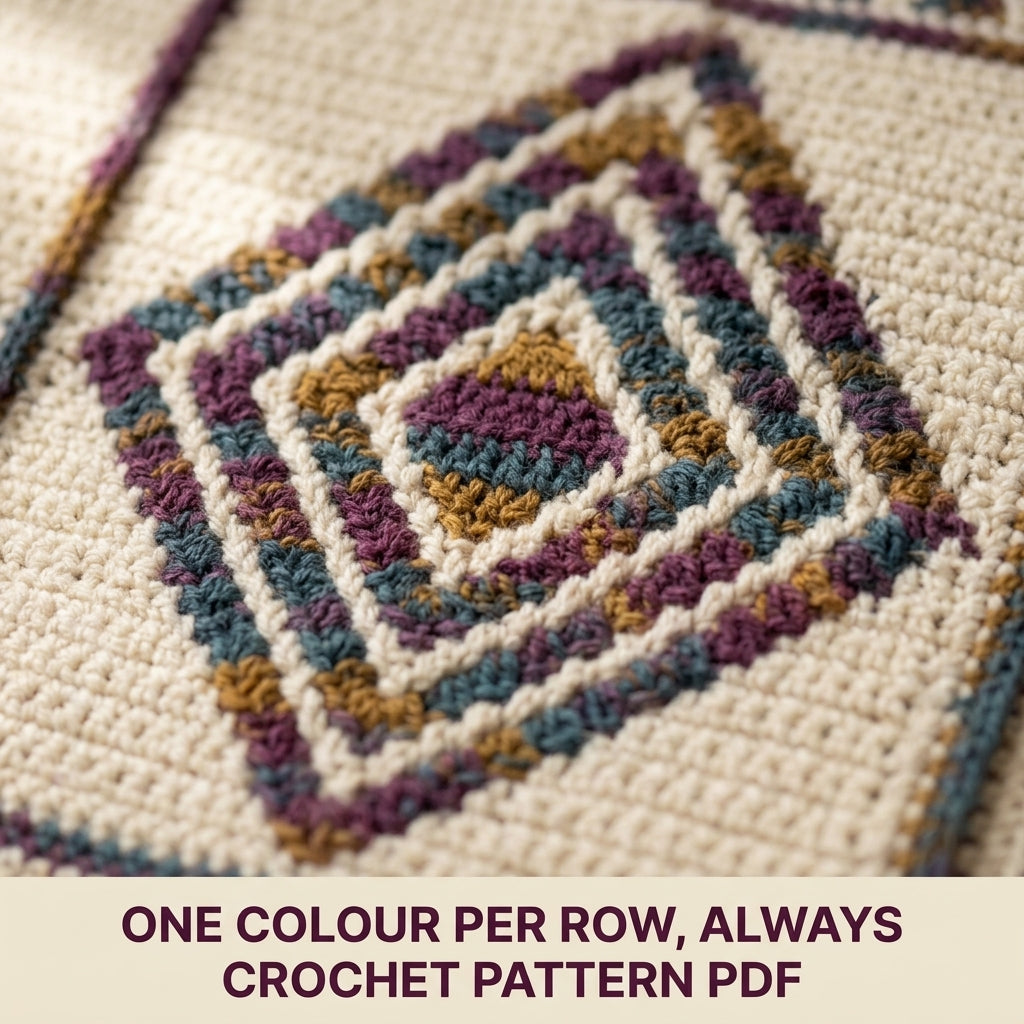 Diamond Mosaic Crochet Afghan Pattern PDF – Modern Geometric Throw Blanket