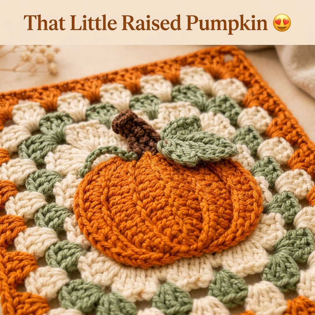 Pumpkin Granny Square Crochet Pattern — Autumn Motif Square for Blankets, Cushions and Bags, US Terms, PDF Download