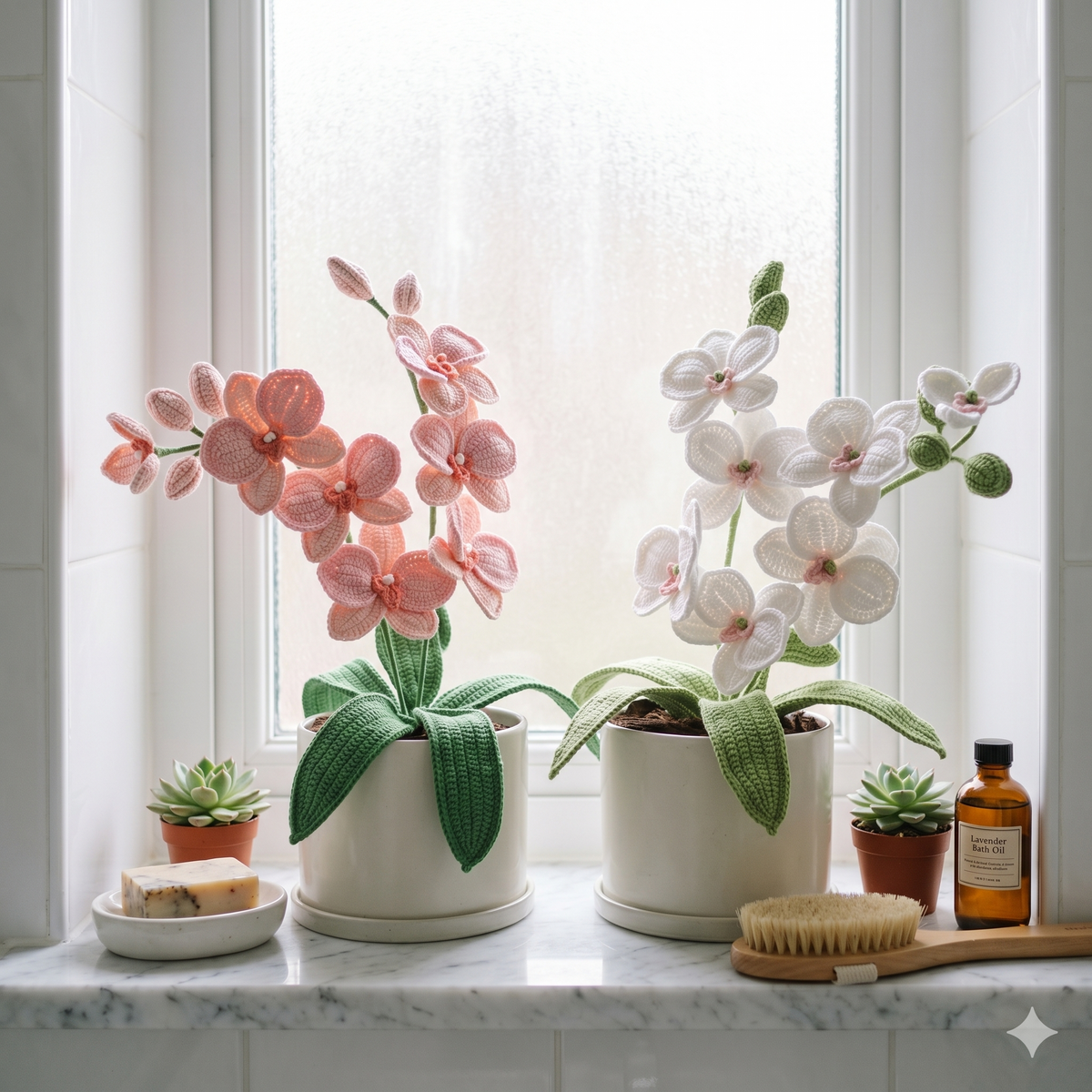 Orchid Crochet Pattern, Flower Crochet Patterns, Crochet Home Decor, Flower Basket Crochet Pattern