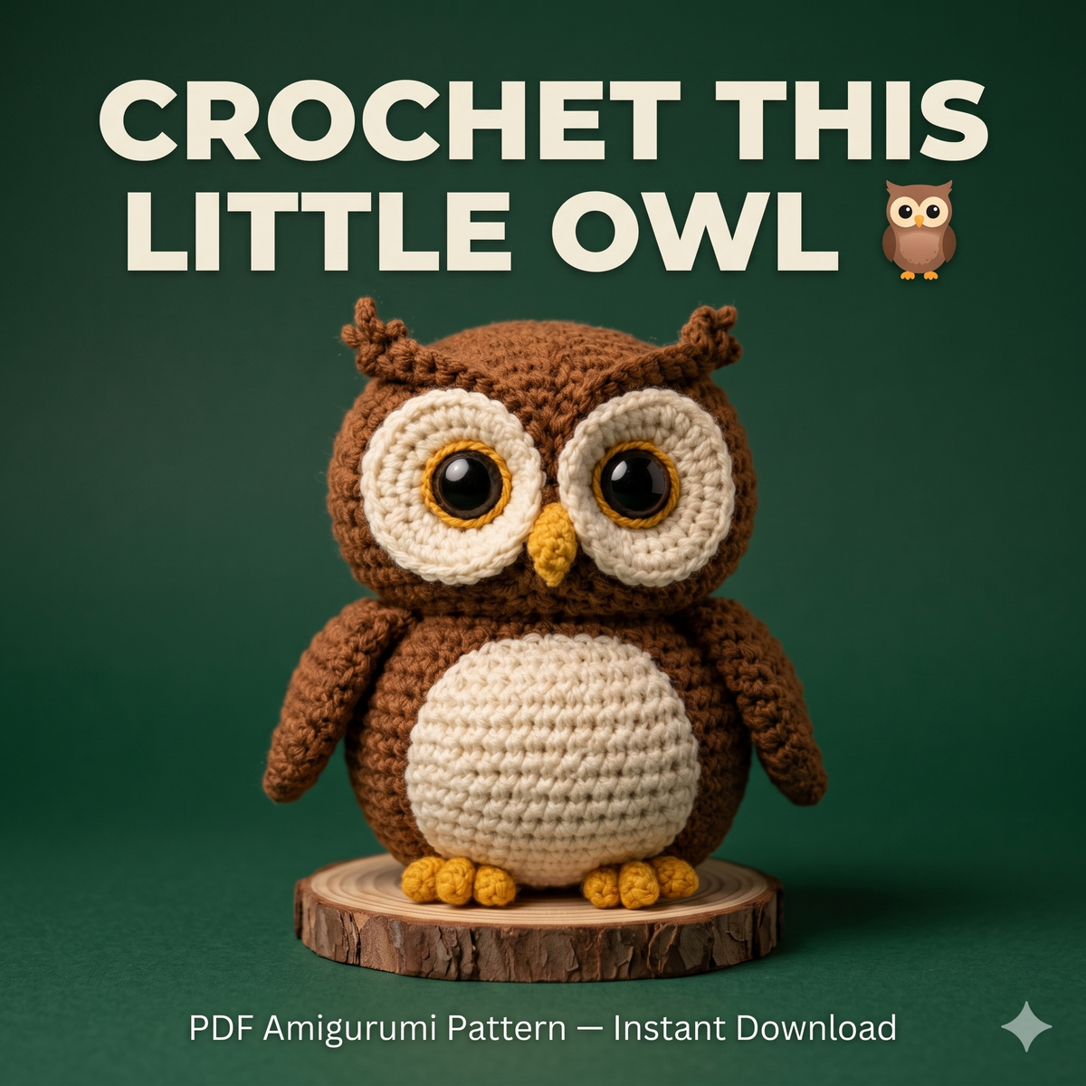 Owl Amigurumi Crochet Pattern PDF, Woodland Owl Plush Tutorial, Digital Download