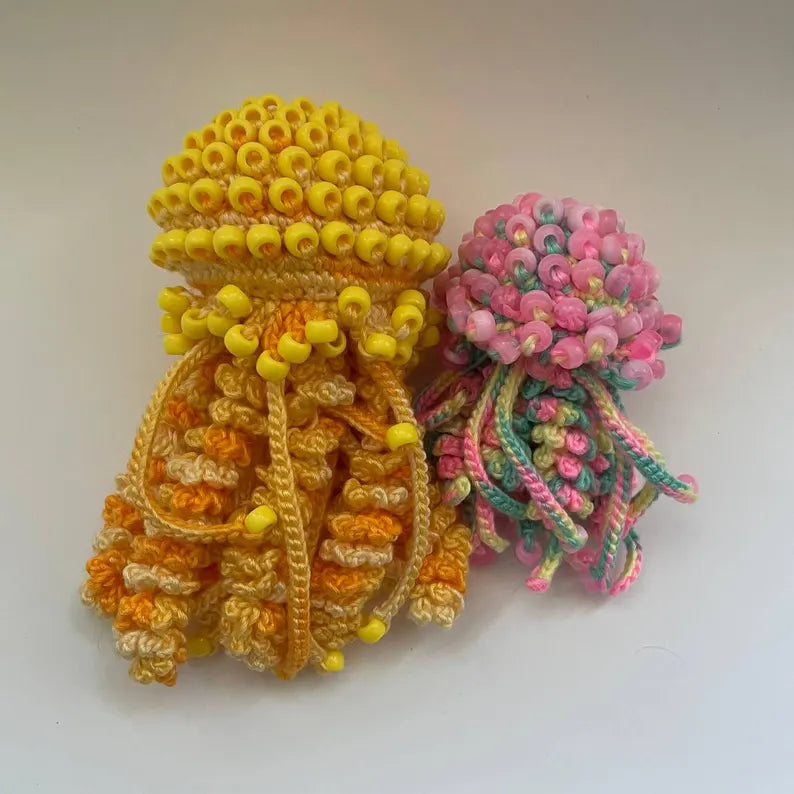 Sensory Jellyfish Crochet Pattern No Sew with Pony Beads PDF English