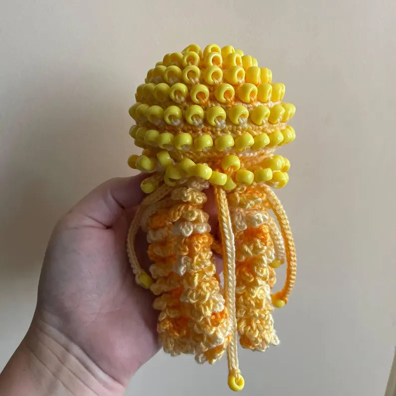 Sensory Jellyfish Crochet Pattern No Sew with Pony Beads PDF English