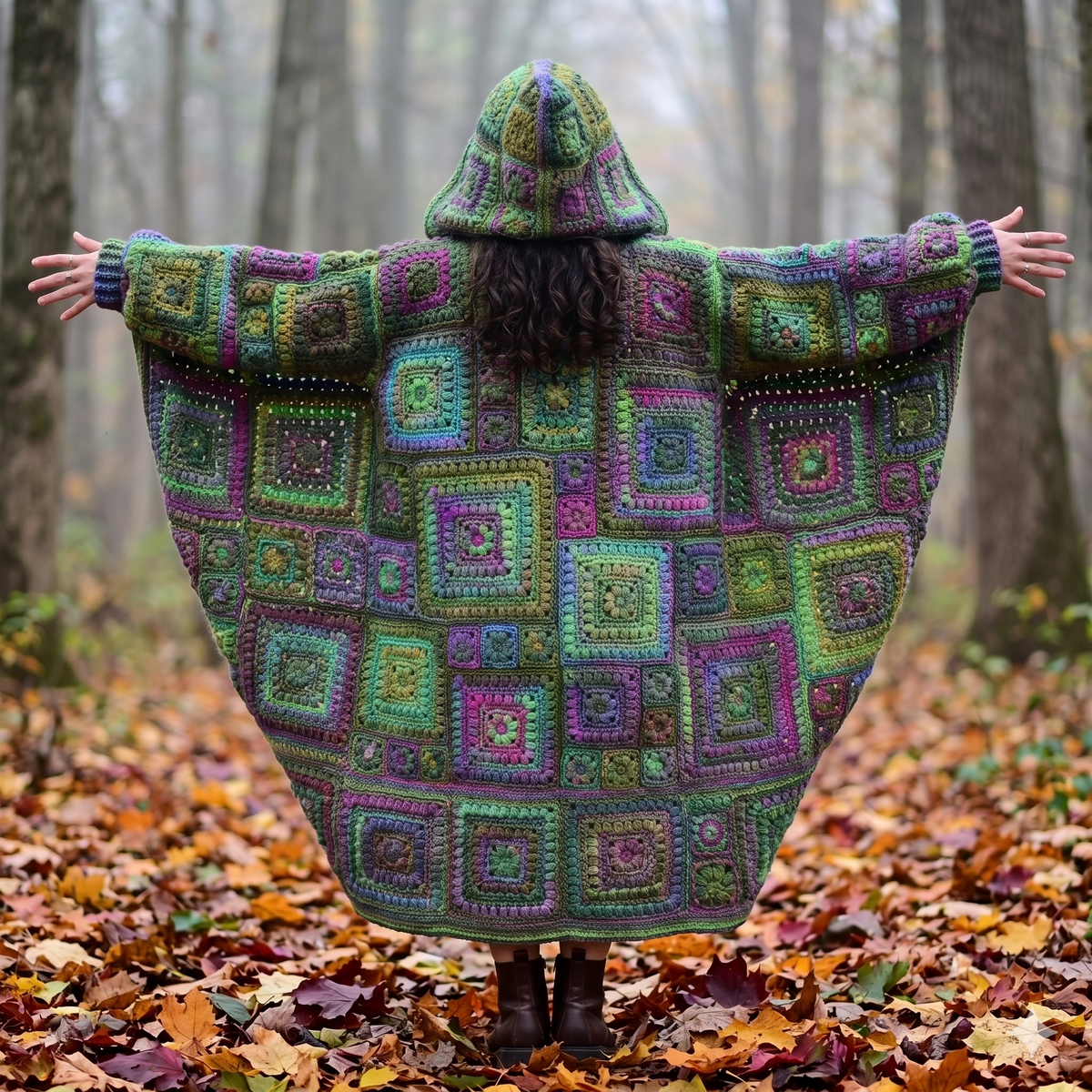 CROCHET PATTERN - Square Scramble Sweater - crochet pattern for granny square cardigan sweater with hood (sizes | xs - 3xl) - PDF Download