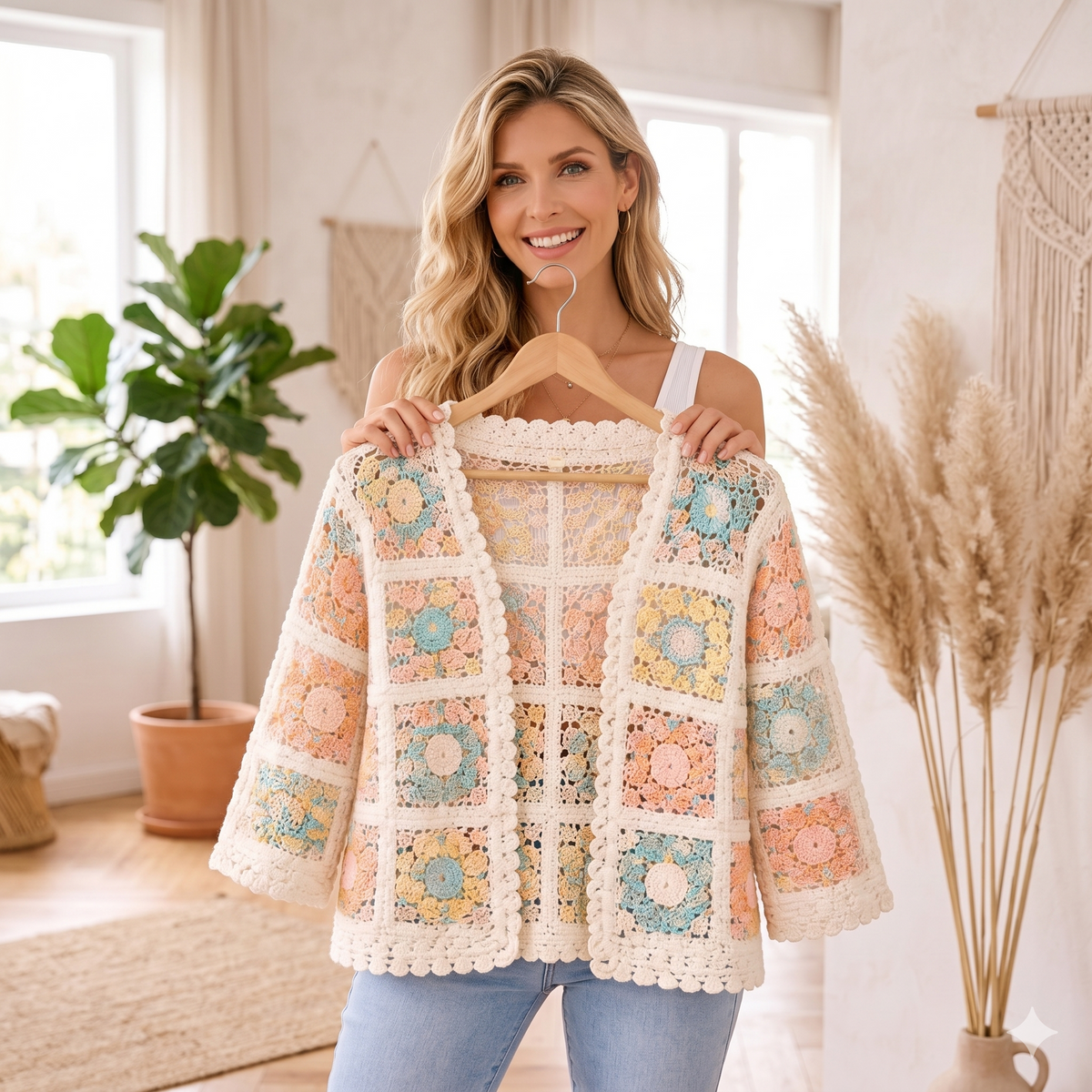 Crochet Cardigan pattern pdf ,Summer Circles Jacket, Easy Granny sweater-XS-3XL, crochet cardigan Easy guide, Cardigan Pattern Tutorial