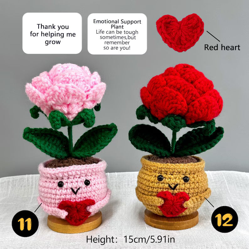 Crochet Sunflower Plant,Encouragement Daily Positive,Birthday Gift for Her,Positive Desk Decor,Crochet Forget-me-not,Mother's Day gift