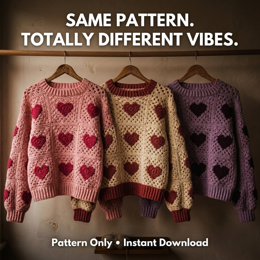Retro Flower Granny Square Cardigan – Crochet Pattern PDF