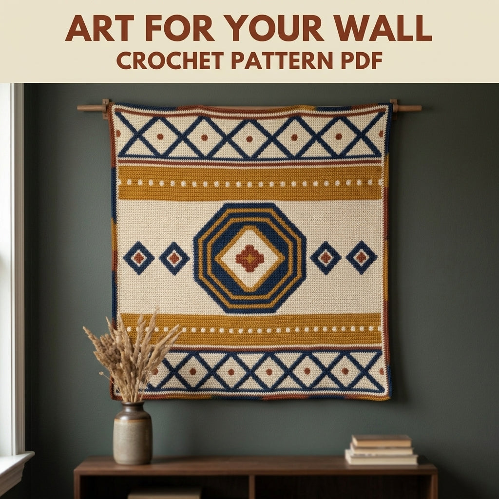 Medallion Tapestry Crochet Pattern PDF – Geometric Crochet Wall Decor