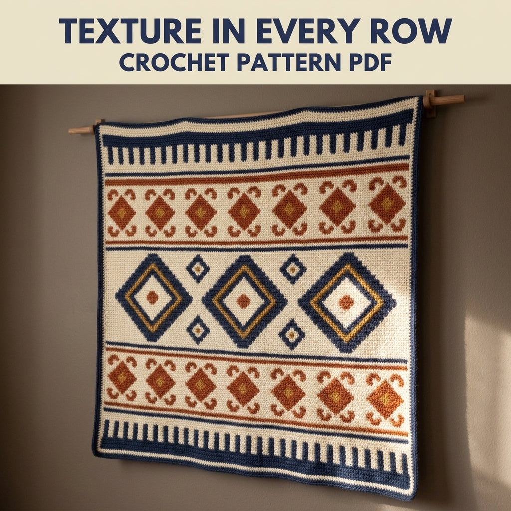 Diamond Tapestry Crochet Pattern PDF – Geometric Crochet Wall Decor