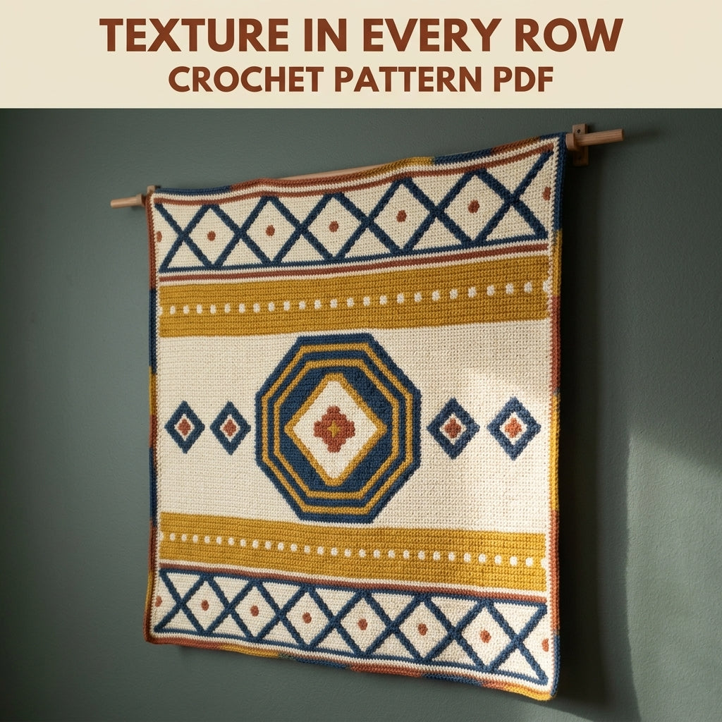 Medallion Tapestry Crochet Pattern PDF – Geometric Crochet Wall Decor