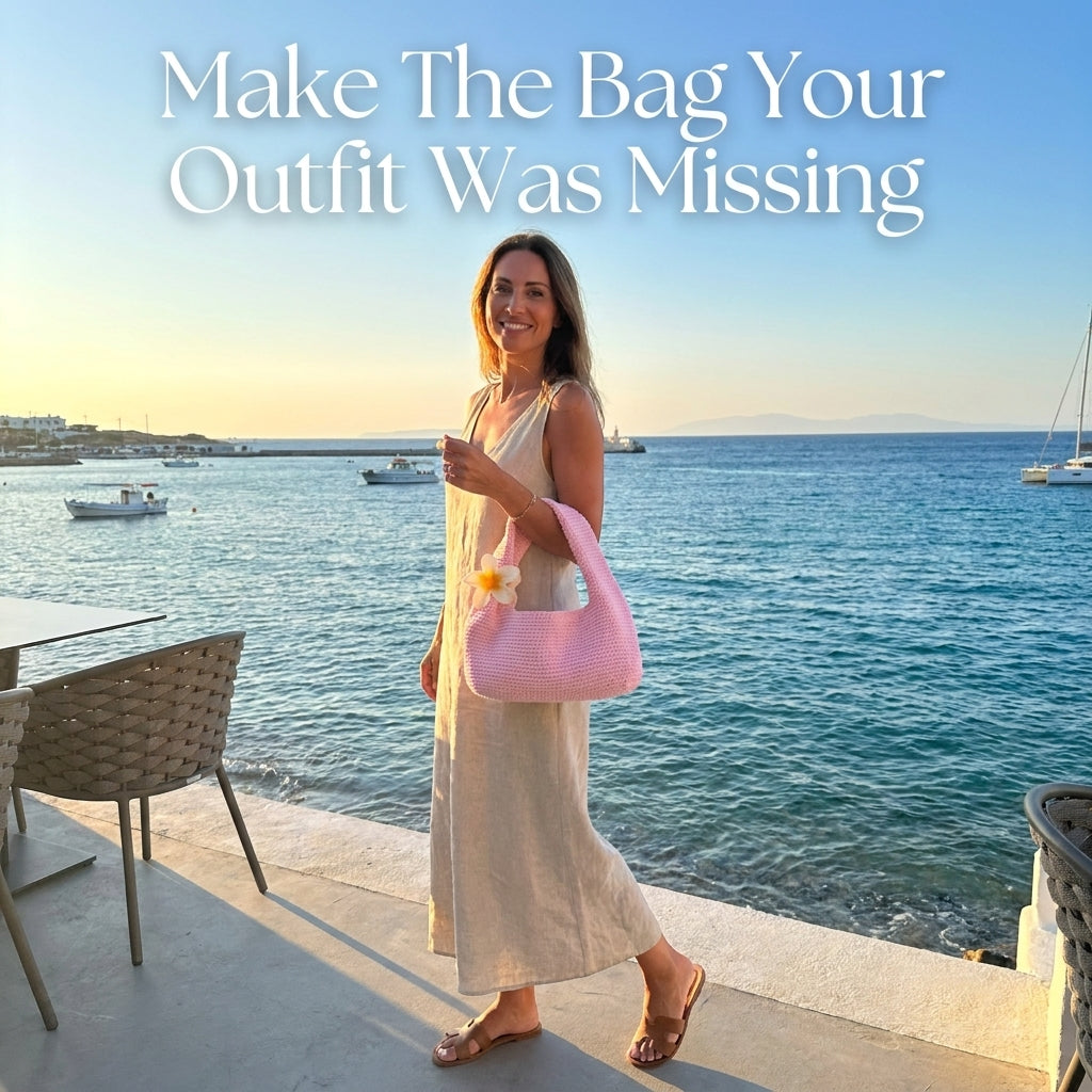 Mini Shoulder Bag Crochet Pattern | Curved Baguette Bag with Chunky Handle | Beginner Crochet Purse | PDF Instant Download