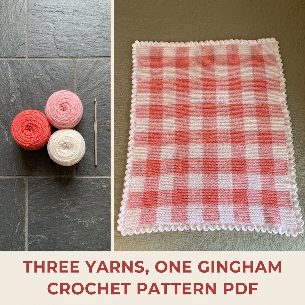 Pink Gingham Baby Blanket Crochet Pattern PDF – Crochet Gingham Afghan