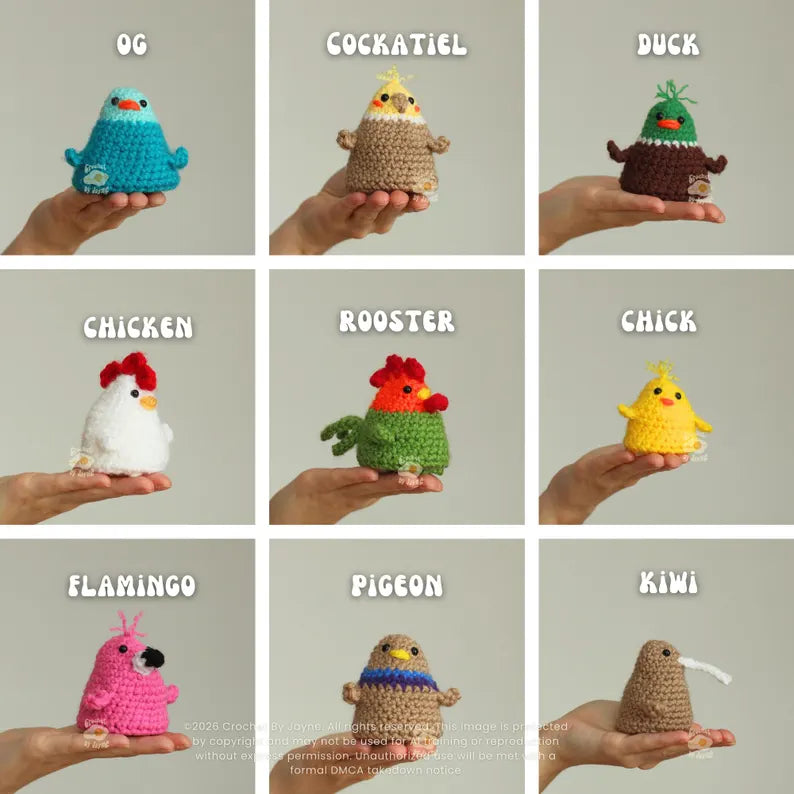 PATTERN BUNDLE 9 Flip, the birds crochet patterns