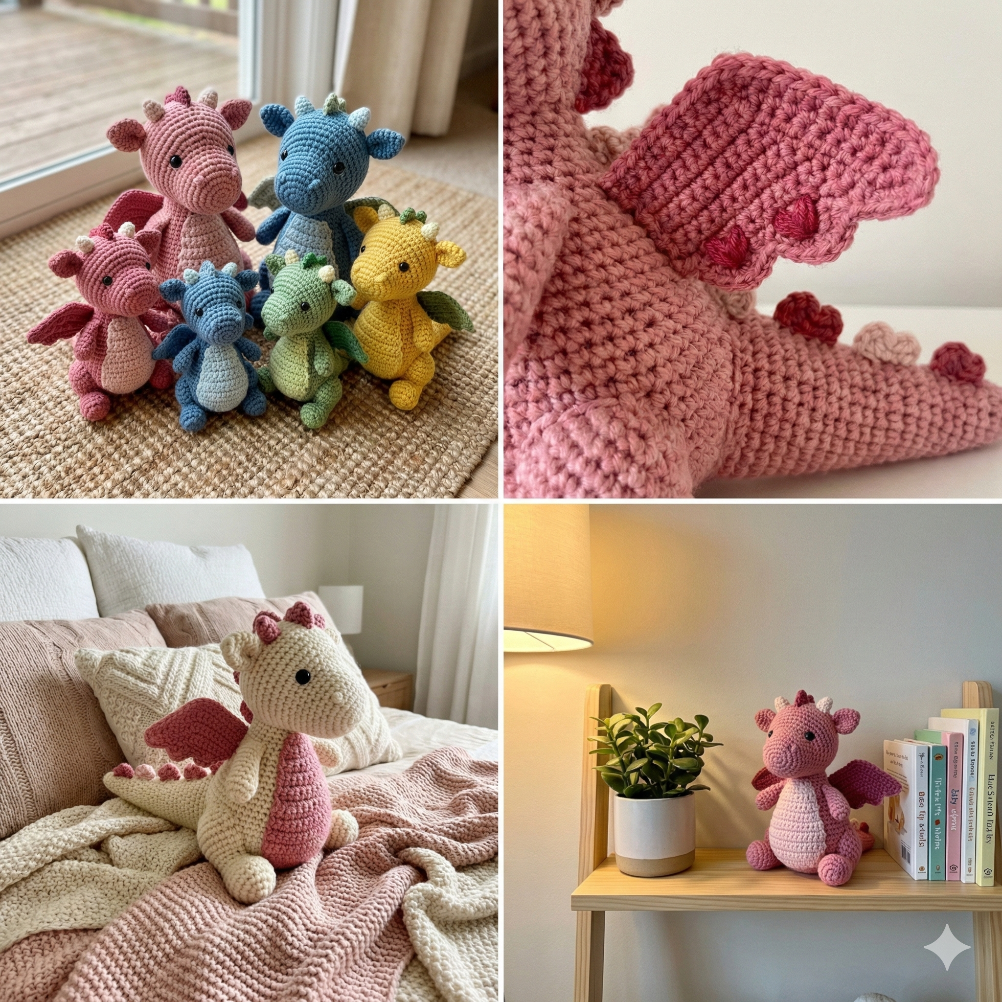 Heart Dragon Crochet Pattern, Amigurumi Crochet Pattern, Crochet Dragon Pattern, Handmade Amigurumi Crochet Pattern, PDF Crochet Pattern