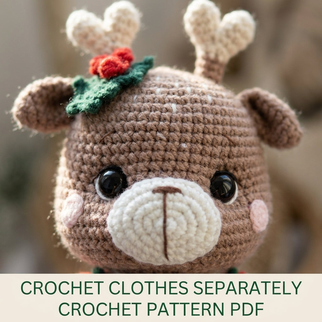 Reindeer Girl Amigurumi Doll Crochet Pattern PDF – Christmas Toy